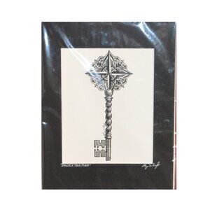 Hand Drawn Artwork Titled " Unlock Your Mind "  Bryn D Reynolds Matted Signed